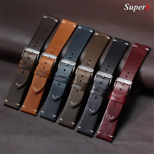 Leather watch strap 18mm 20mm - watch,