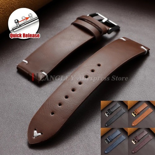Leather watch strap - watch,