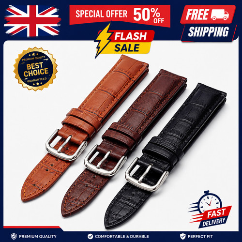 Mens genuine leather watch - leather,
