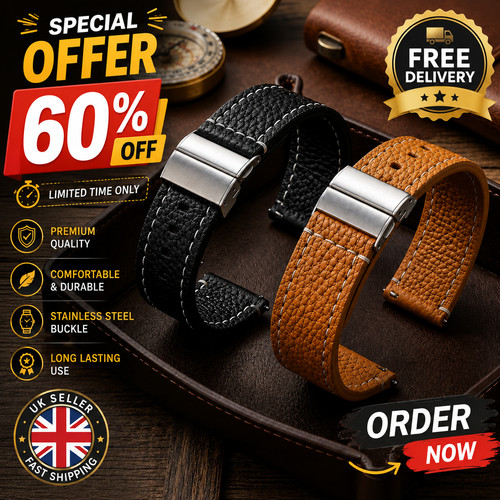 Men genuine leather watch - men's,