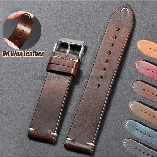 Leather watch strap 18mm 20mm - watch,