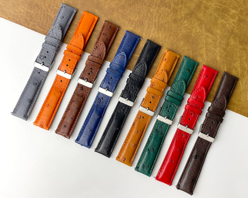 Ostrich leather watch - leather,