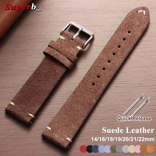 Vintage suede leather watch - vintage,