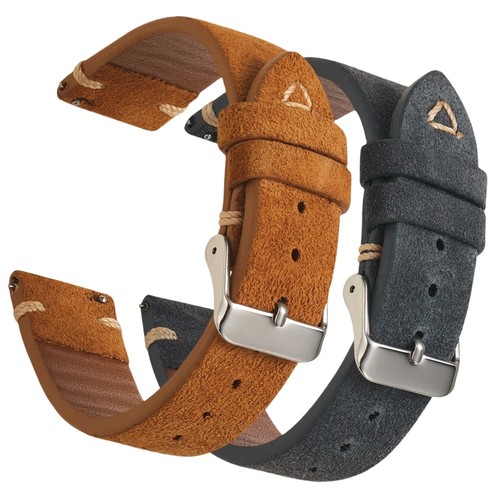 Suede leather watch - strap, 18mm