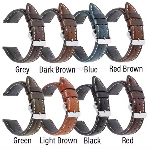 Leather watch strap 22mm - watch, 18-22mm