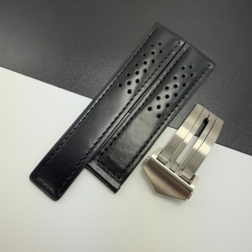 Black leather perforated - leather,