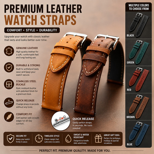Mens watch strap handmade - mens,