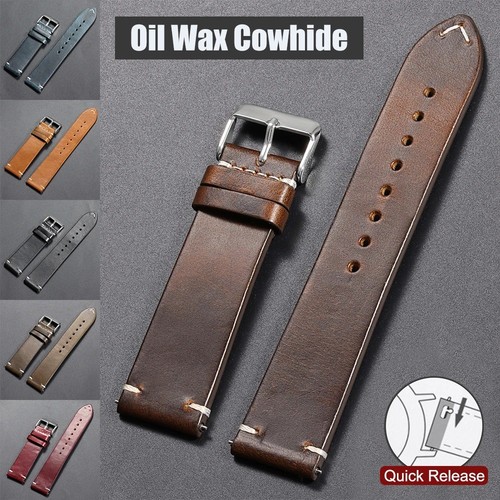 Leather watch strap 18mm 20mm - leather,