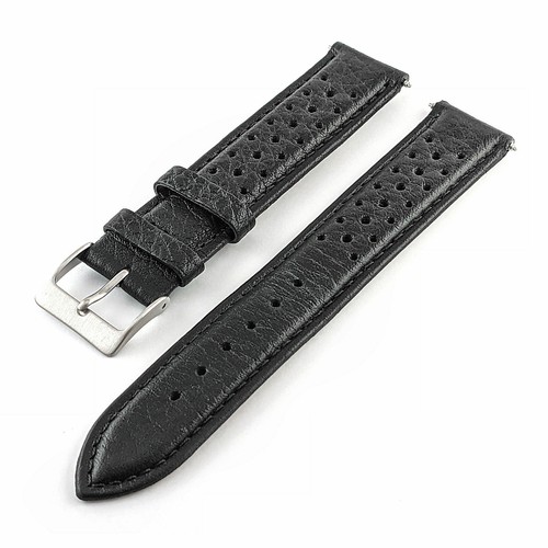 Perforated leather watch strap - leather,
